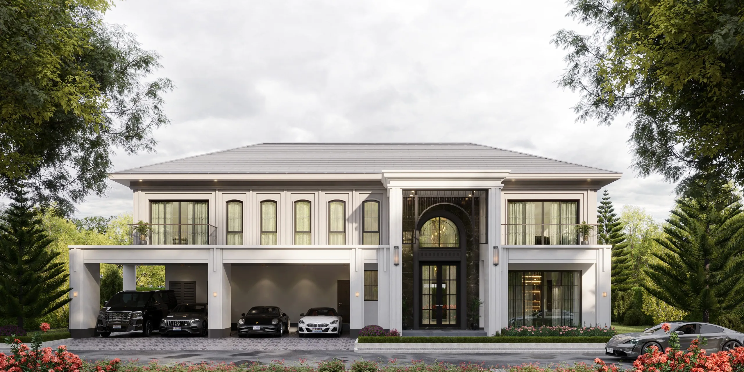Perfect Life Construction ศูนย์รับสร้างบ้าน บ้านเดี่ยว 2 ชั้น สไตล์นีโอคลาสสิก ผลงานออกแบบและรับสร้างบ้าน