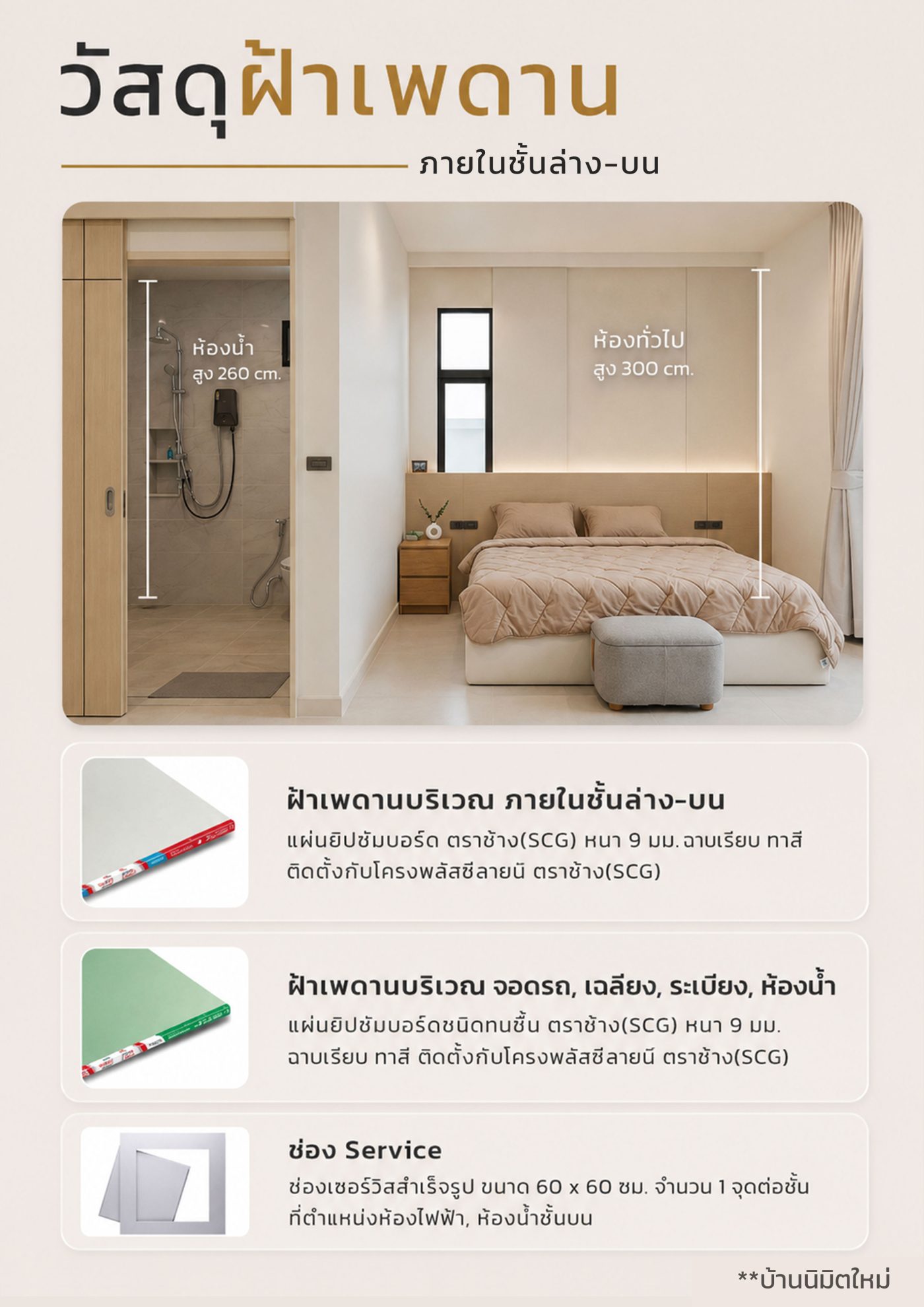วัสดุฝ้าเพดาน(ภายใน)