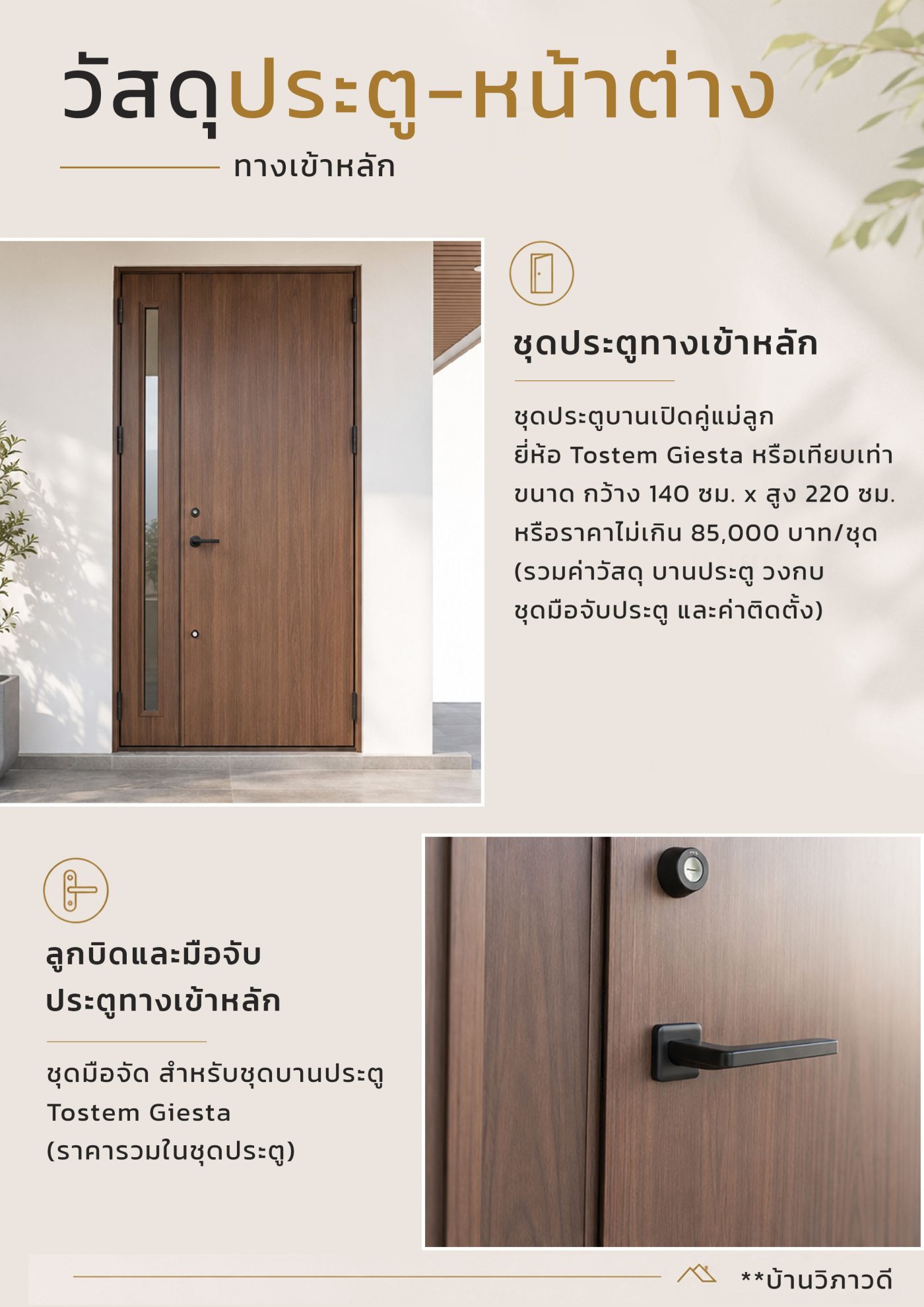 วัสดุประตู-หน้าต่าง(ชุดประตูทางเข้าหลัก)