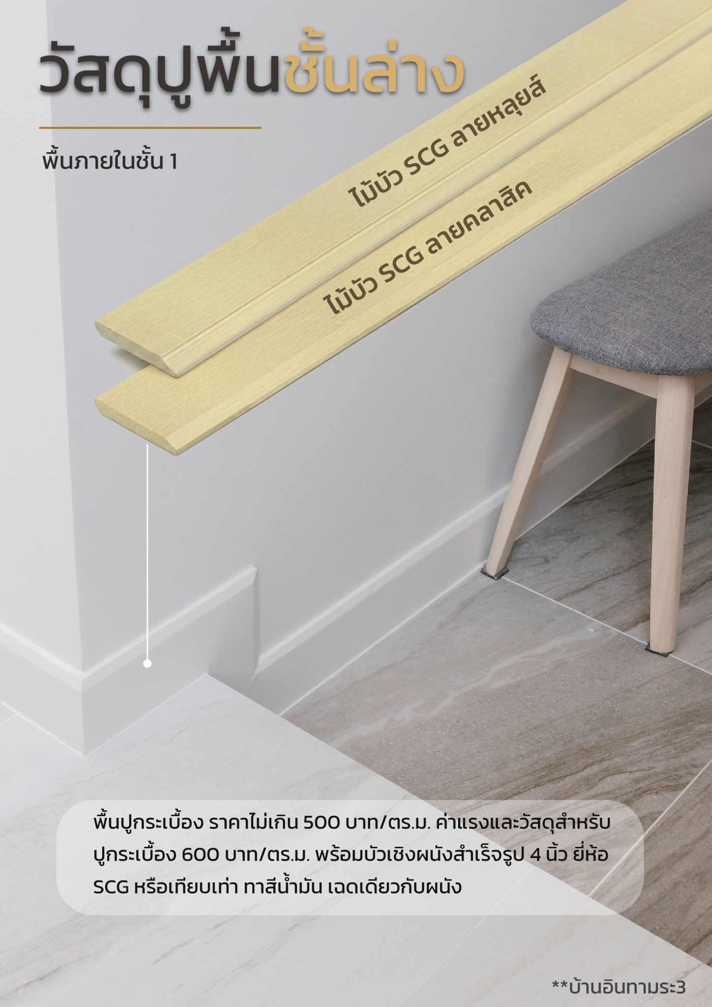 วัสดุปูพื้นชั้นล่าง(ภายใน)